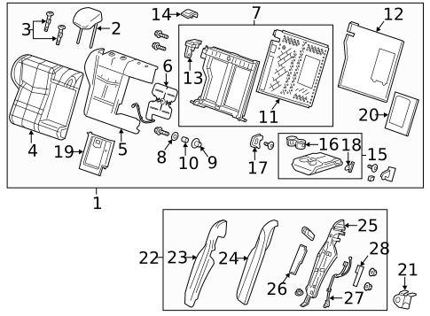 Rear Seat Components for 2018 Cadillac CTS #0