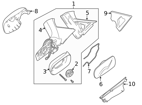 Mirrors for 2007 Saab 9-3 #2