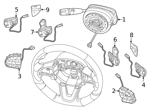 Shroud, Switches & Levers for 2018 Dodge Challenger #0