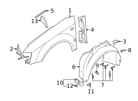 Fender & Components for 2004 Audi A4 Quattro #1