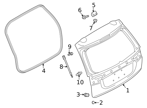 Liftgate for 2014 Mitsubishi Outlander #0