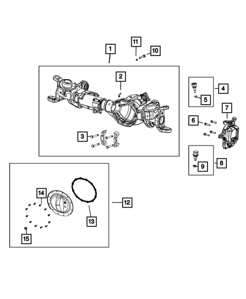 Front Axle: Housing, Differential and Vent for 2021 Ram 2500 #1