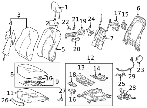 Passenger Seat Components for 2020 Toyota Camry #2