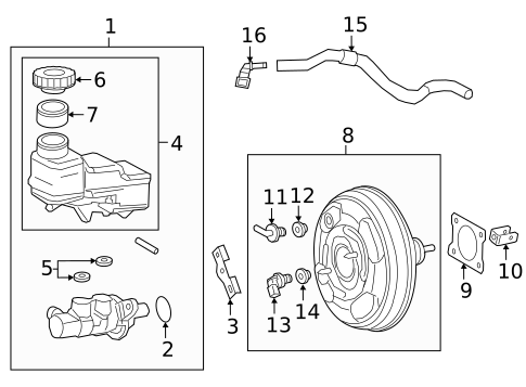 Master Cylinder - Components On Dash Panel for 2025 Toyota Corolla #0