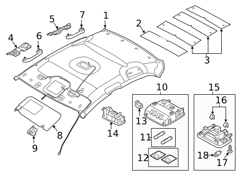 Interior Trim - Roof for 2020 Hyundai Elantra #0