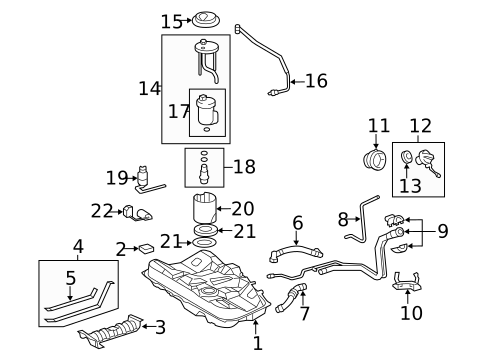 Fuel System Components for 2010 Toyota Camry #0