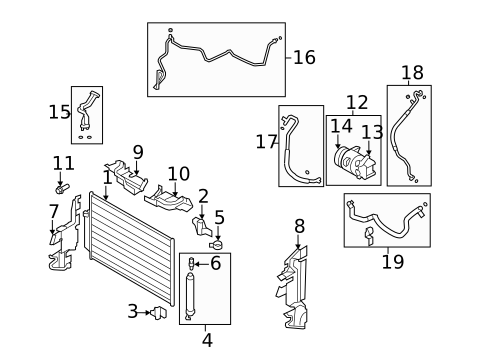 Condenser, Compressor & Lines for 2012 Nissan Murano #2