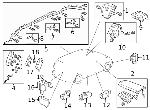 Air Bag Components for 2014 Honda Odyssey #0