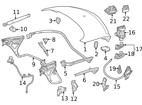 LID & COMPONENTS for 2014 Mercedes-Benz SLK55 AMG #0
