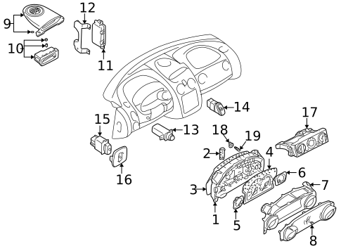 Cluster & Switches for 2001 Chrysler Sebring #0