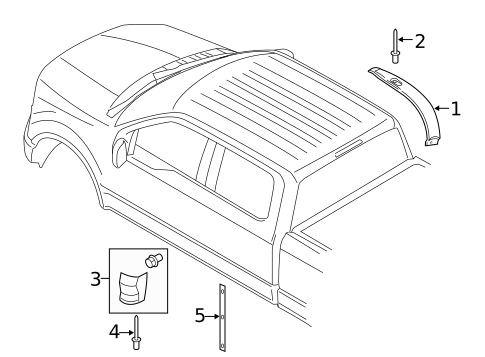 Exterior Trim - Cab for 2015 Ford F-150 #1