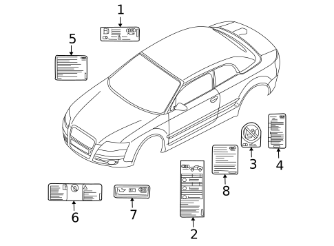 Labels for 2008 Audi R8 #0