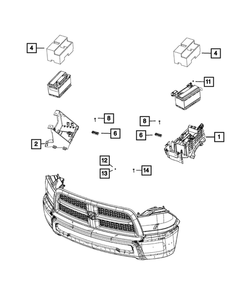 Battery, Battery Tray and Cables for 2019 Ram 3500 #2