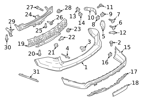 Bumper & Components - Rear for 2017 Ford Explorer #0