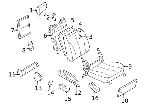 Front Seat Components for 2006 INFINITI Q45 #3