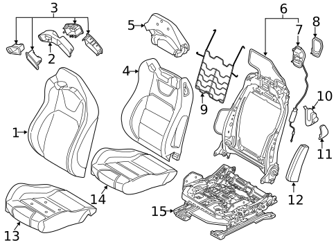 Front Seat Components for 2017 Ford Mustang #3