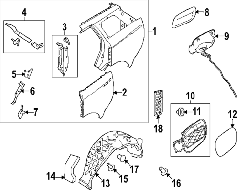 Quarter Panel & Components for 2023 Land Rover Range Rover #1