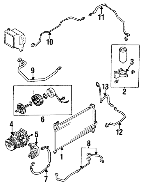 Condenser, Compressor & Lines for 1996 Mazda Protege #0