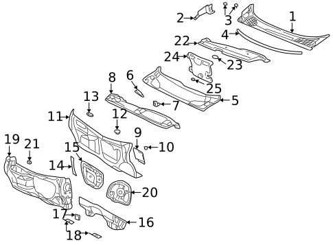 Cowl for 2002 Pontiac Aztek #0