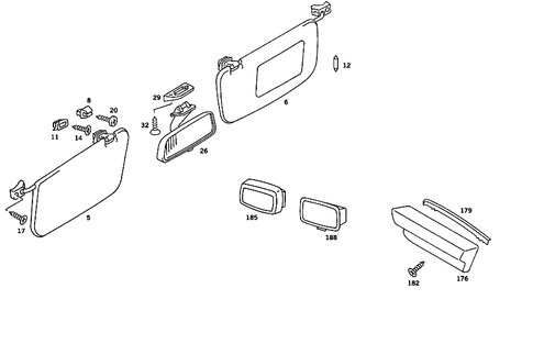 Roof Attachment Parts, Door Edge Guard Sections, Panelling for 1985 Mercedes-Benz 380SL #1