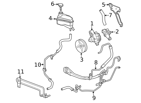 Pump & Hoses for 2007 Cadillac SRX #1