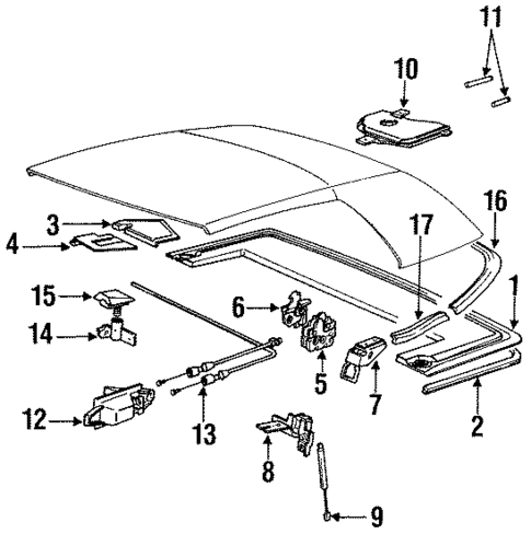 Folding Top Hardware for 1988 BMW 325i #0