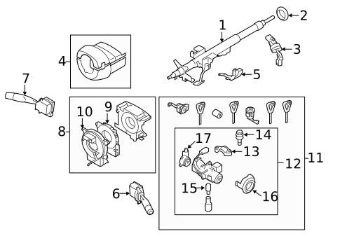 Steering Column Assembly for 2008 Subaru Impreza #0