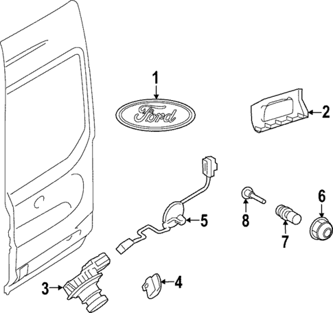Exterior Trim - Back Door for 2024 Ford E-Transit #0
