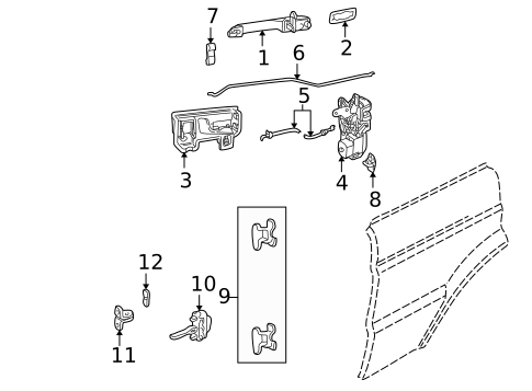 Lock & Hardware for 2002 Land Rover Discovery #1