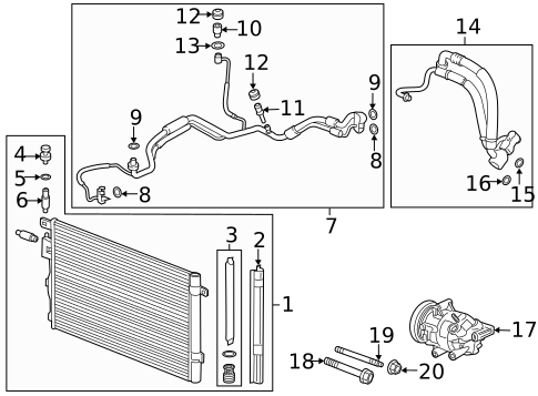 Condenser, Compressor & Lines for 2012 Buick Enclave #3