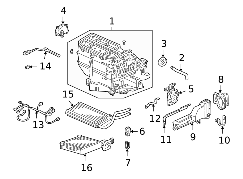 Evaporator & Heater Components for 2004 Honda Civic #1