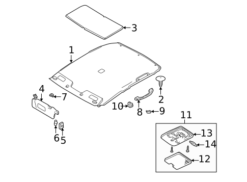 Interior Trim - Roof for 1999 Mazda 626 #1