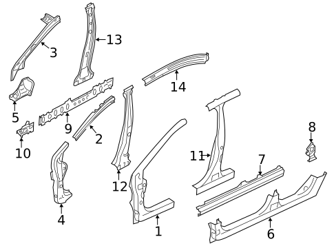 Center Pillar for 2012 Subaru Impreza #1