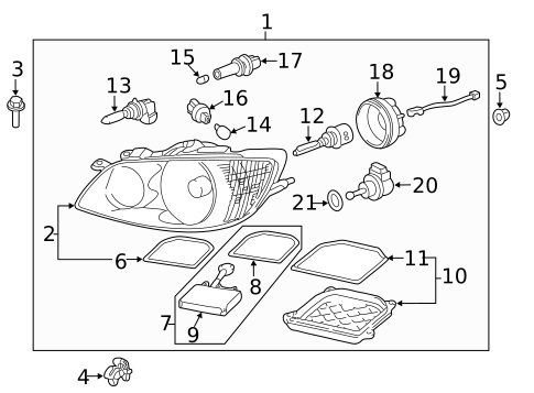 Headlamp Components for 2005 Lexus IS300 #0