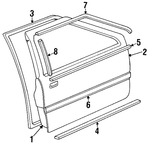 Door & Components for 1993 Hyundai Excel #0