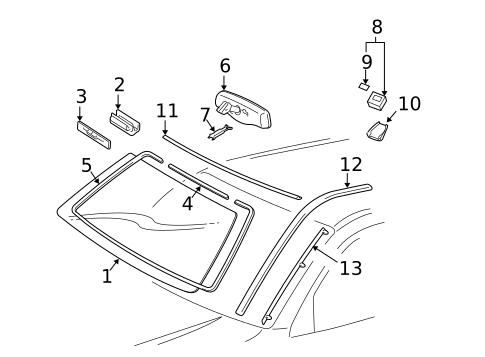Glass - Windshield for 2006 Lexus GX470 #0