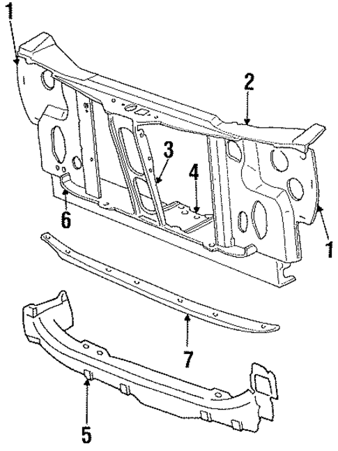 Radiator Support for 1993 Dodge Daytona #0