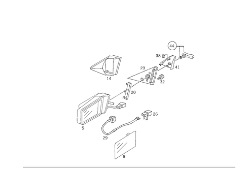 Outside Rearview Mirror on Driver Side for 1990 Mercedes-Benz 300CE #2