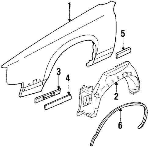 Fender & Components for 1988 Oldsmobile Cutlass Calais #0