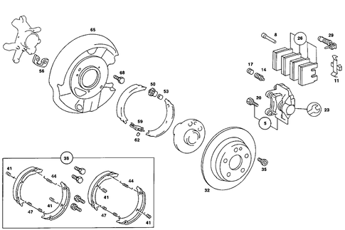 Rear Wheel Brake for 1990 Mercedes-Benz 190E #1