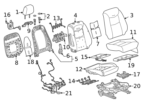 Passenger Seat Components for 2020 Cadillac XT6 #0