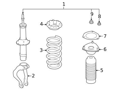 Struts & Components for 2014 INFINITI Q50 #1
