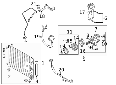 Condenser, Compressor & Lines for 2007 Chevrolet Aveo5 #0