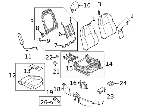 Passenger Seat Components for 2020 Mazda 3 #4