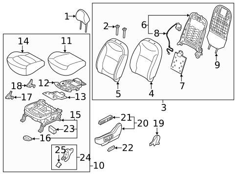 Front Seat Components for 2017 Kia Soul #2