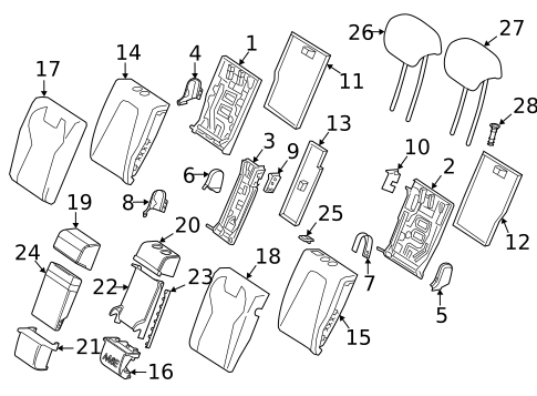 Rear Seat Components for 2022 Mercedes-Benz GLA 45 AMG® #0