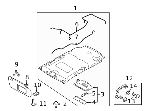 Interior Trim - Roof for 2013 Mazda CX-9 #1