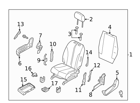 Passenger Seat Components for 2019 Nissan NV200 #0