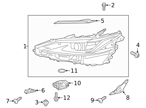 Headlamp Components for 2020 Lexus ES300h #2