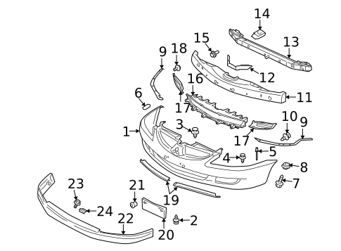 Bumper & Components - Front for 2006 Mitsubishi Lancer #1